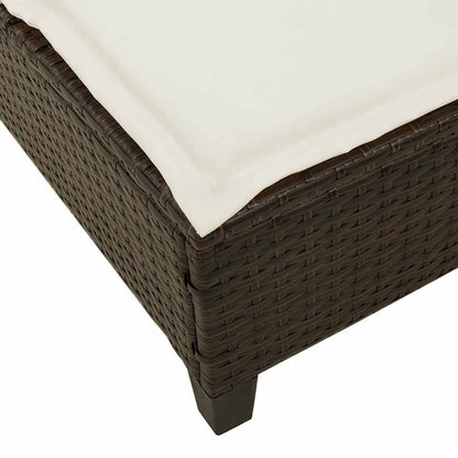 Lettino Prendisole con Cuscini Marrone 55x200x25,5cm Polyrattan