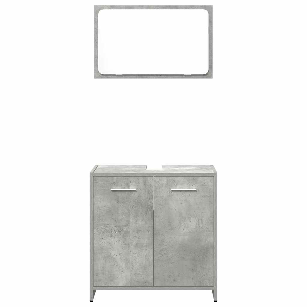 Set Mobili da Bagno 3 pz Grigio Cemento in Legno Multistrato | homemem39