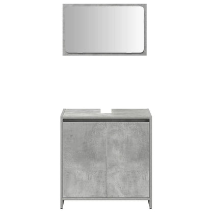 Set Mobili da Bagno 3 pz Grigio Cemento in Legno Multistrato