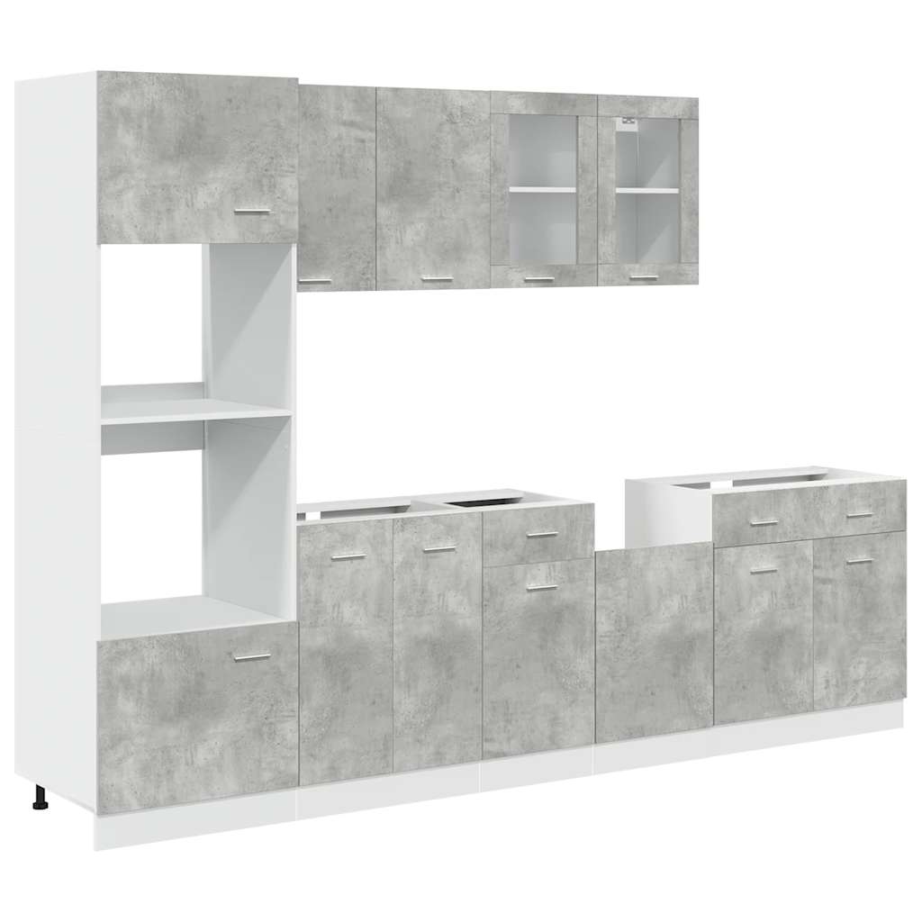 Set Mobili da Cucina 7 pz “Lyon” Grigio Cemento
