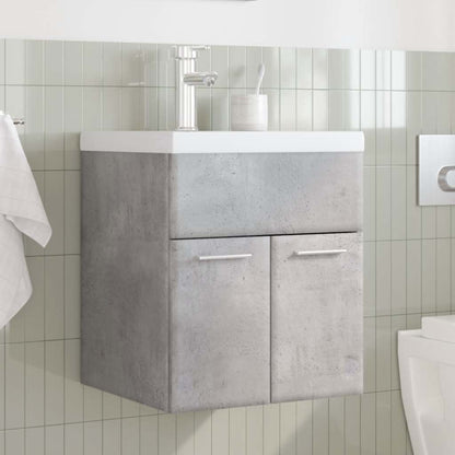 Set Mobili da Bagno 2 pz Grigio Cemento in Legno Multistrato | homemem39