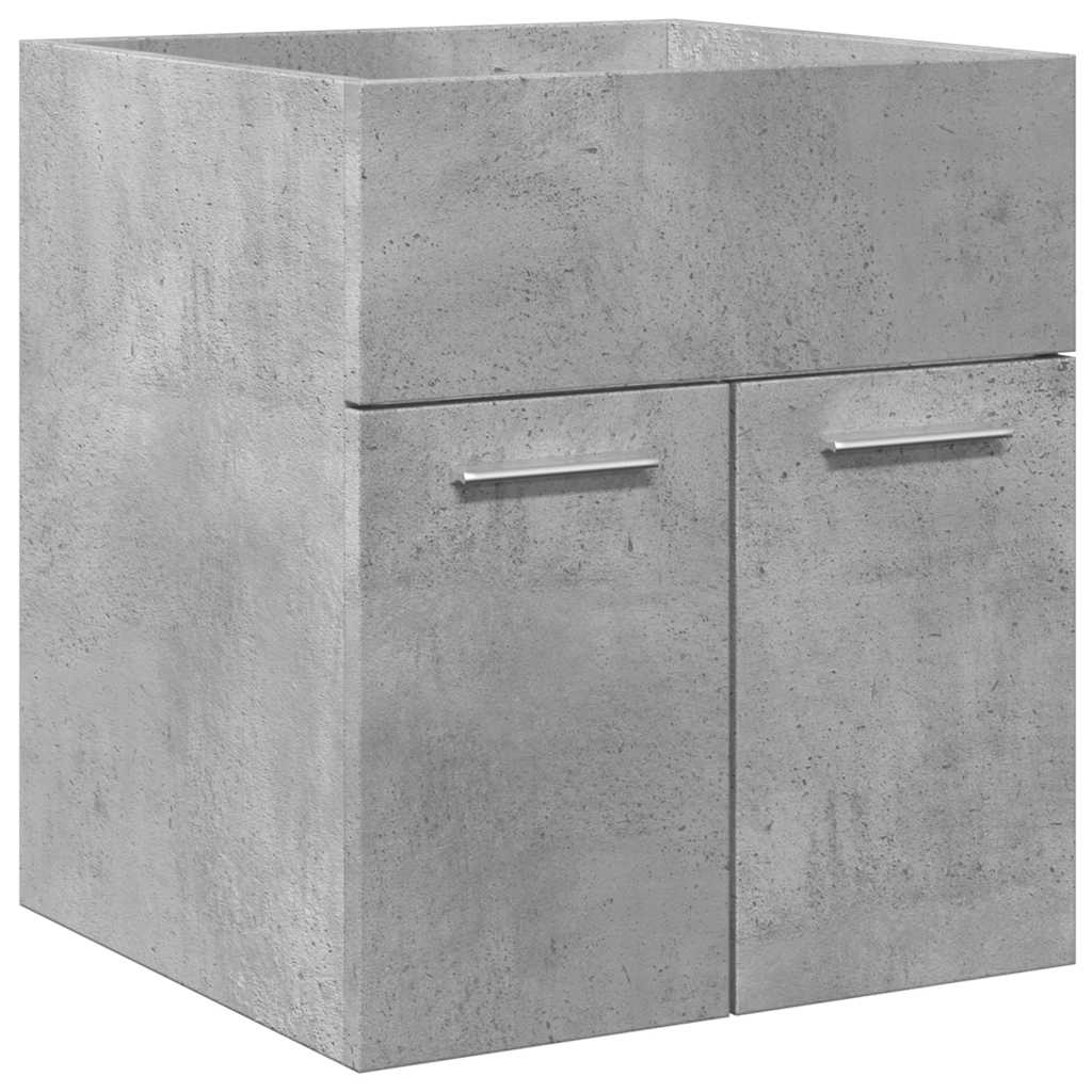 Set Mobili da Bagno 2 pz Grigio Cemento in Legno Multistrato | homemem39