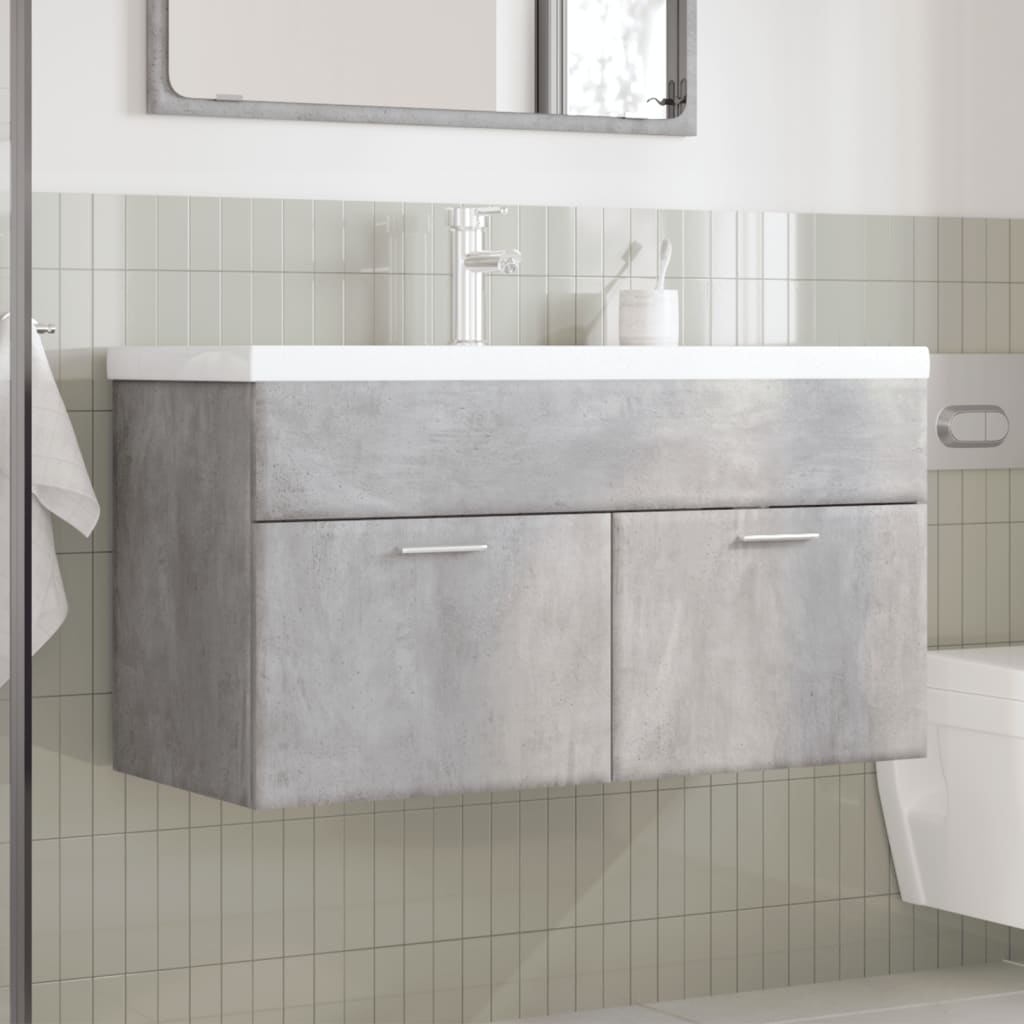 Mobile da Bagno con Lavabo Integrato Grigio Cemento | homemem39
