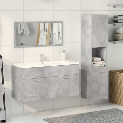 Set Mobili da Bagno 3 pz Grigio Cemento in Legno Multistrato | homemem39