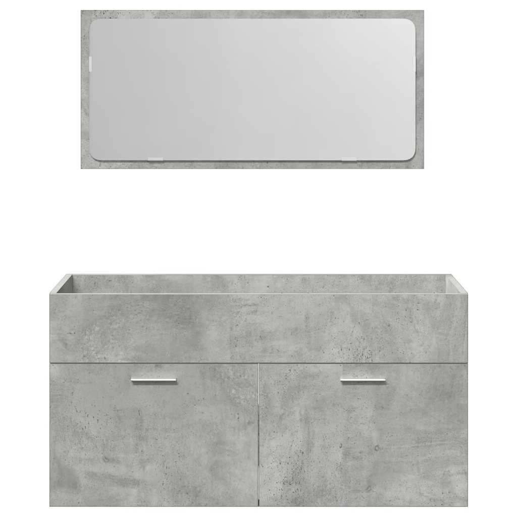 Set Mobili da Bagno 3 pz Grigio Cemento in Legno Multistrato | homemem39