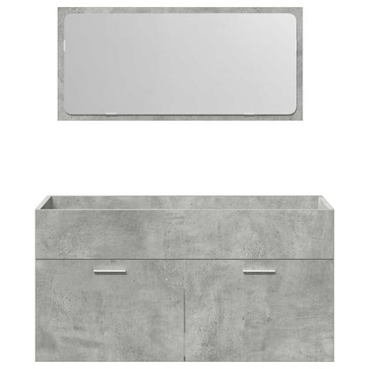 Set Mobili da Bagno 3 pz Grigio Cemento in Legno Multistrato | homemem39