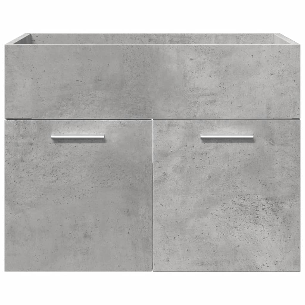 Set Mobili da Bagno 4 pz Grigio Cemento in Legno Multistrato