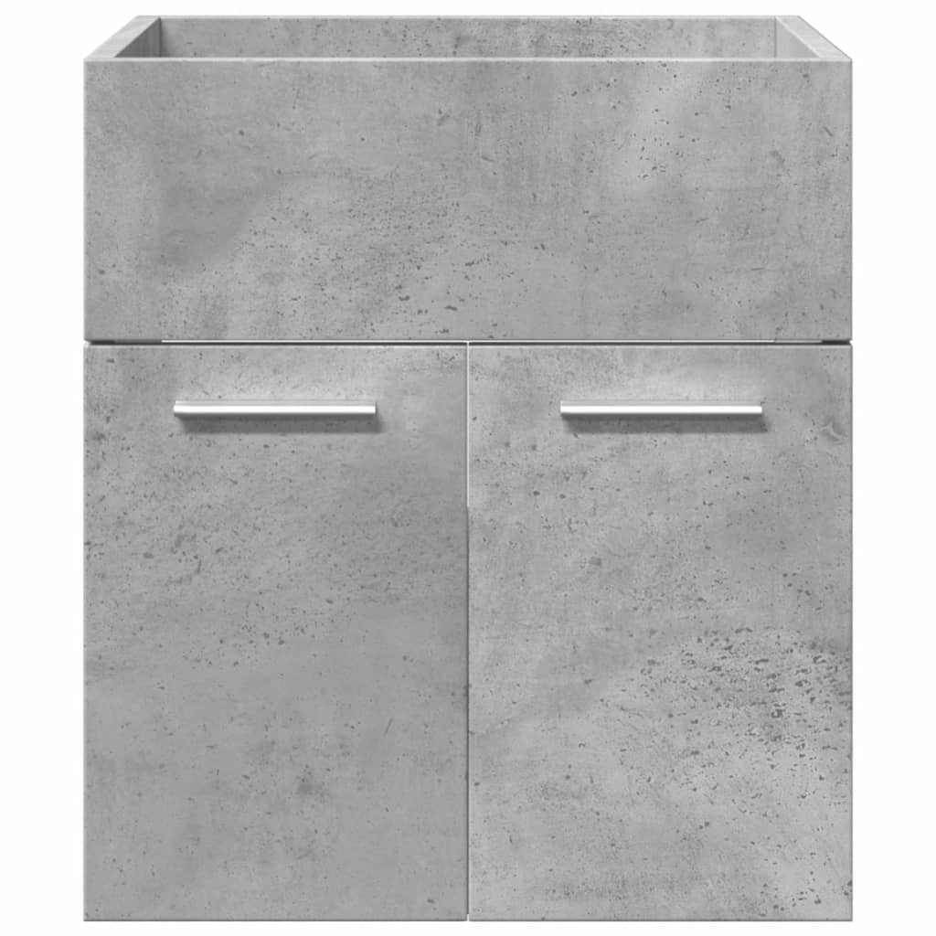 Set Mobili da Bagno 4 pz Grigio Cemento in Legno Multistrato