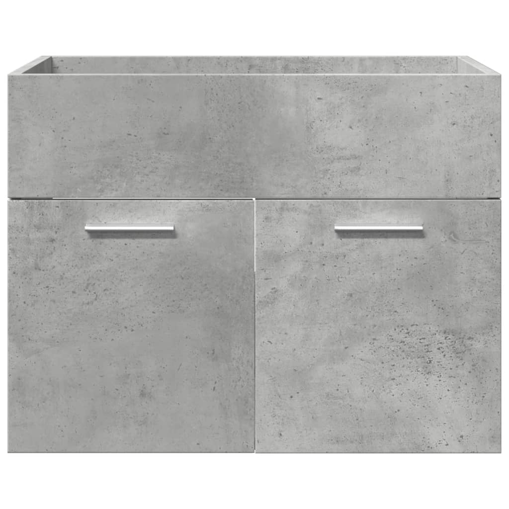 Set Mobili da Bagno 4 pz Grigio Cemento in Legno Multistrato