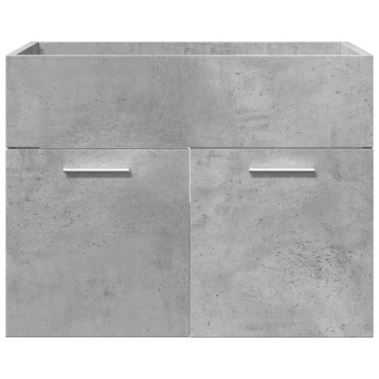 Set Mobili da Bagno 4 pz Grigio Cemento in Legno Multistrato