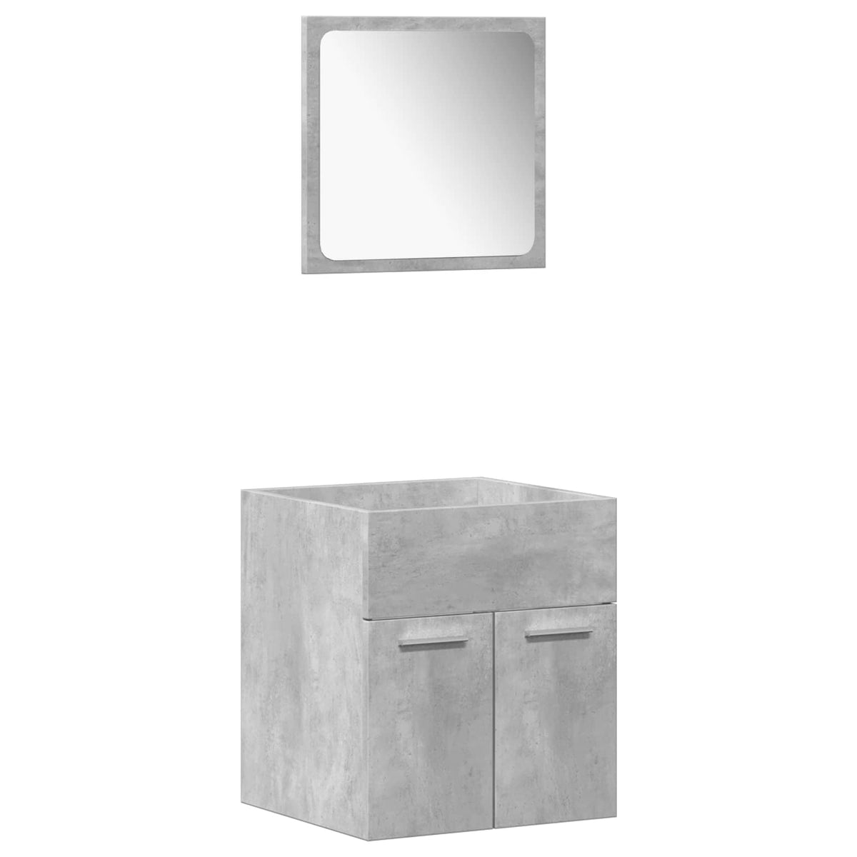 Set Mobili da Bagno 5 pz Grigio Cemento in Legno Multistrato