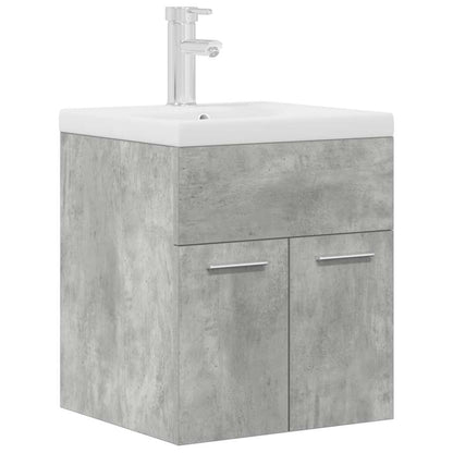 Mobile da Bagno con Lavabo Integrato e Rubinetto Grigio Cemento | homemem39
