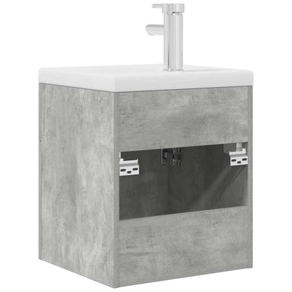 Mobile da Bagno con Lavabo Integrato e Rubinetto Grigio Cemento | homemem39