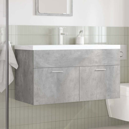 Mobile da Bagno con Lavabo Integrato e Rubinetto Grigio Cemento | homemem39