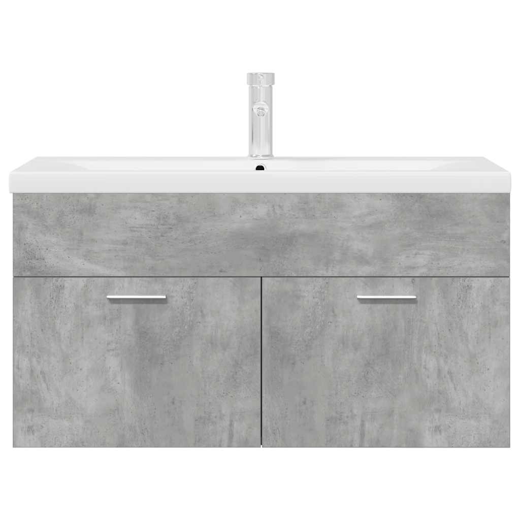Mobile da Bagno con Lavabo Integrato e Rubinetto Grigio Cemento | homemem39