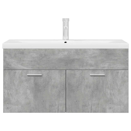 Mobile da Bagno con Lavabo Integrato e Rubinetto Grigio Cemento