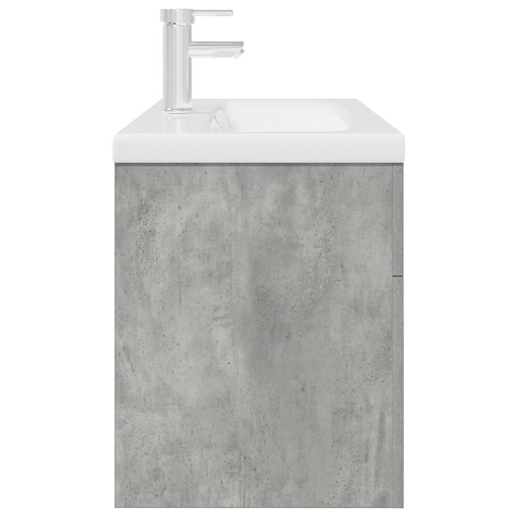 Mobile da Bagno con Lavabo Integrato e Rubinetto Grigio Cemento | homemem39