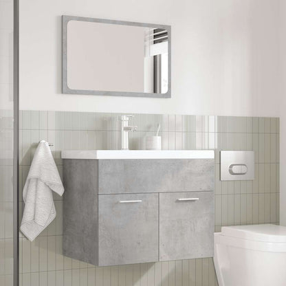 Set Mobili da Bagno 3 pz Grigio Cemento in Legno Multistrato