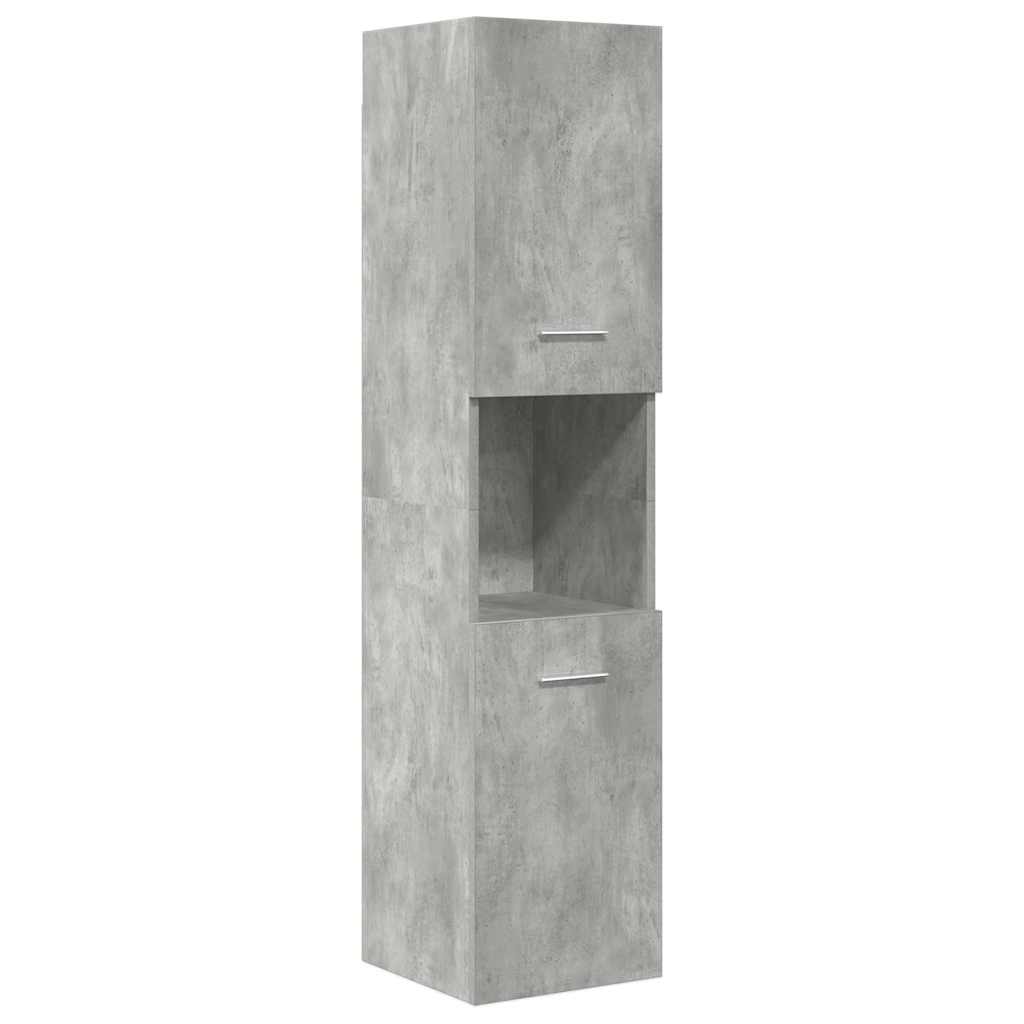 Set Mobili da Bagno 5 pz Grigio Cemento in Legno Multistrato