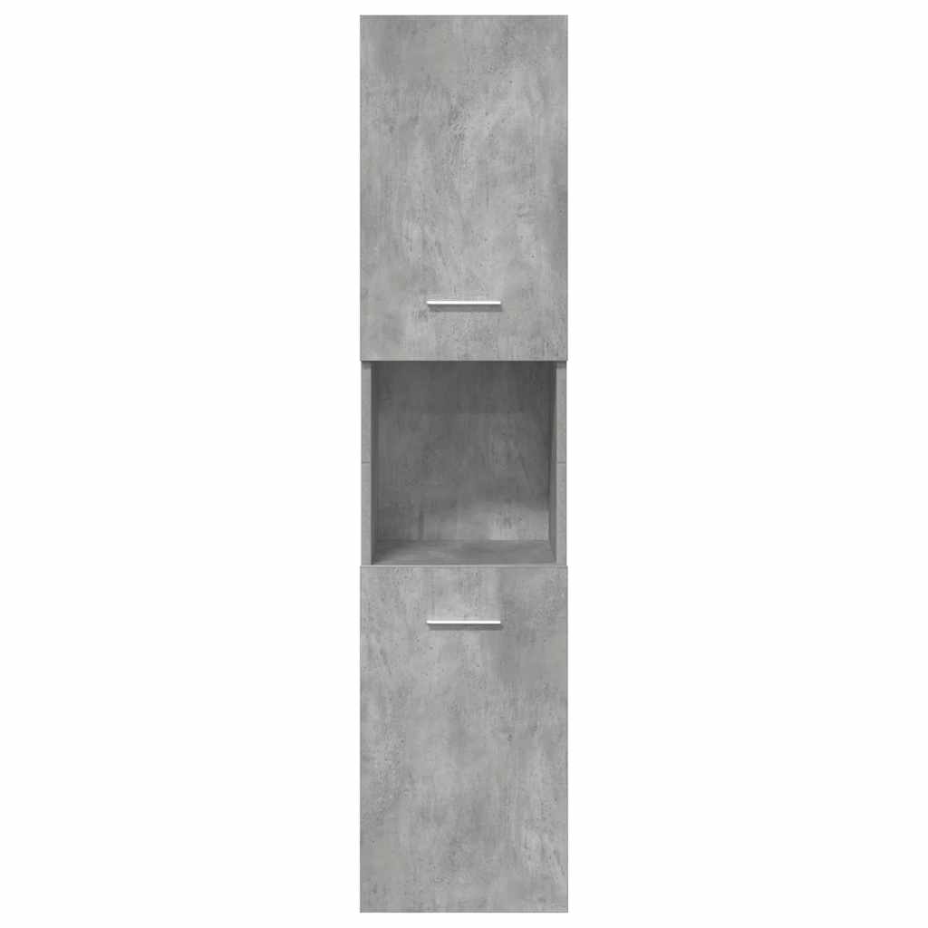 Set Mobili da Bagno 5 pz Grigio Cemento in Legno Multistrato