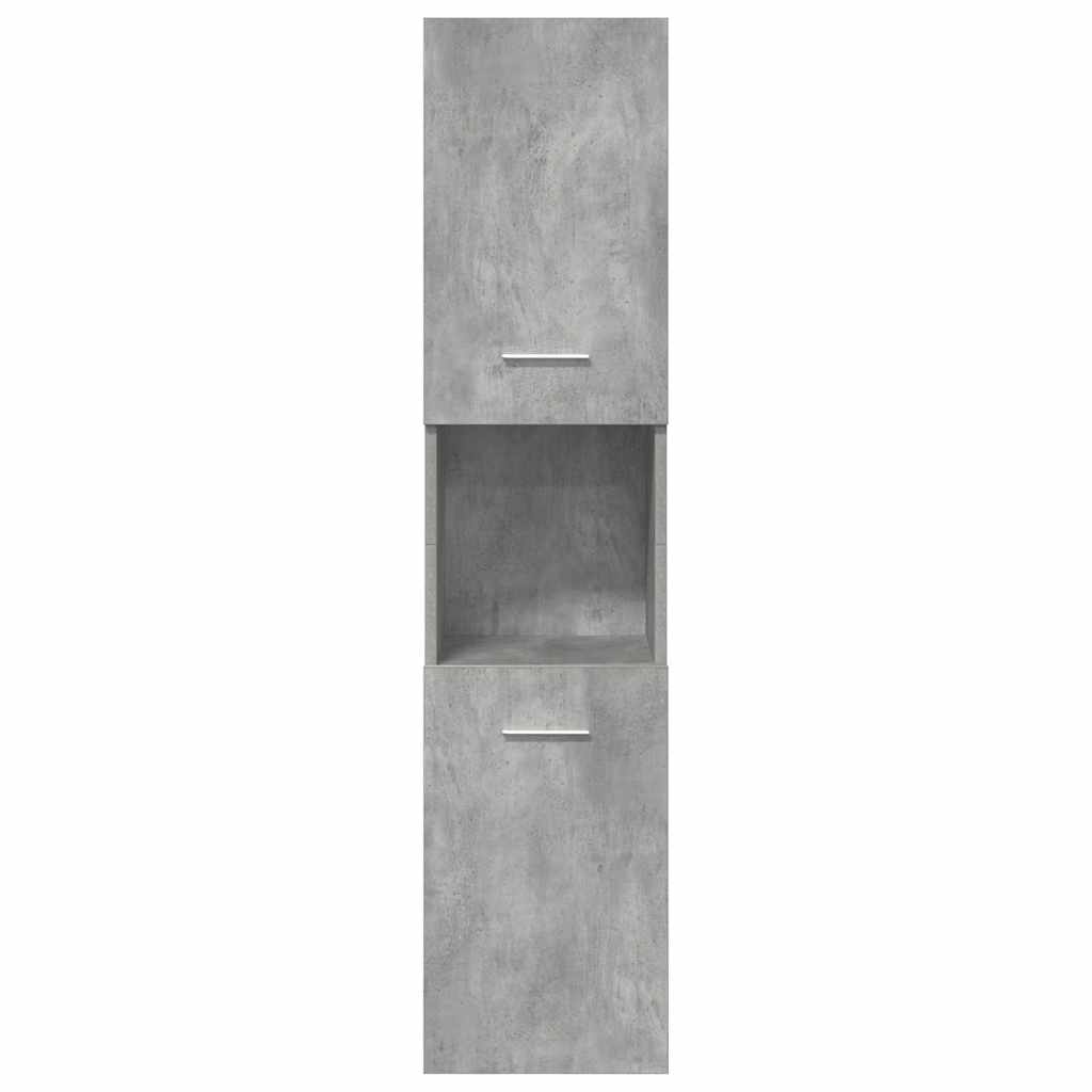 Set Mobili da Bagno 5 pz Grigio Cemento in Legno Multistrato