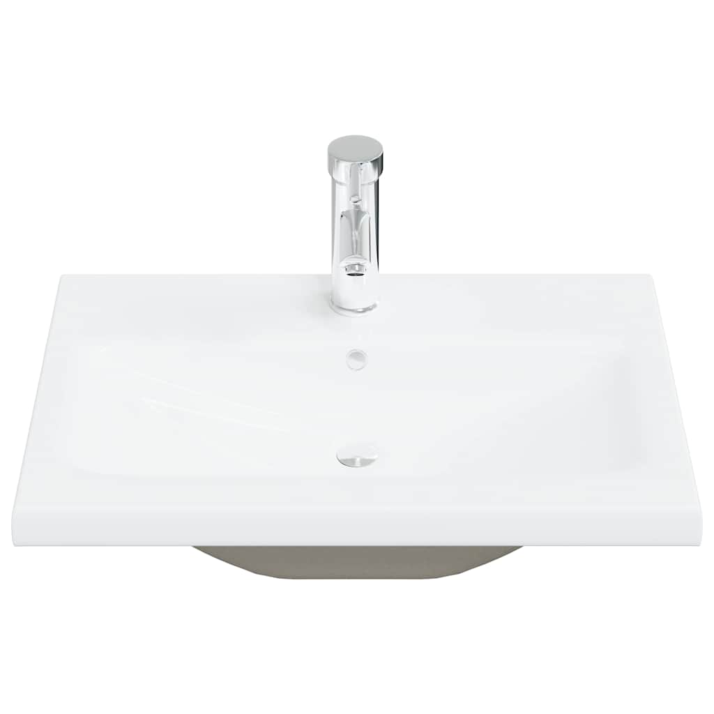 Set Mobili da Bagno 4 pz Grigio Cemento in Legno Multistrato