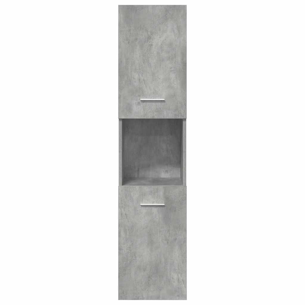 Set Mobili da Bagno 4 pz Grigio Cemento in Legno Multistrato