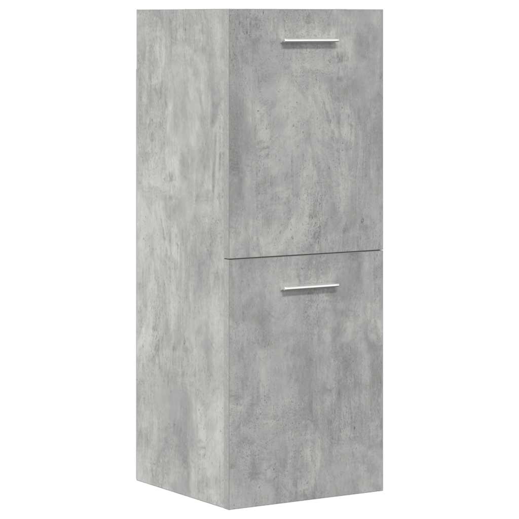 Set Mobili da Bagno 4 pz Grigio Cemento in Legno Multistrato