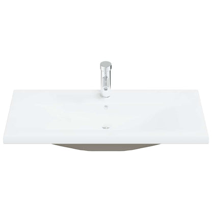 Set Mobili da Bagno 4 pz Grigio Cemento in Legno Multistrato