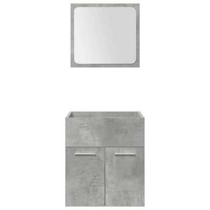 Set Mobili da Bagno 5 pz Grigio Cemento in Legno Multistrato | homemem39