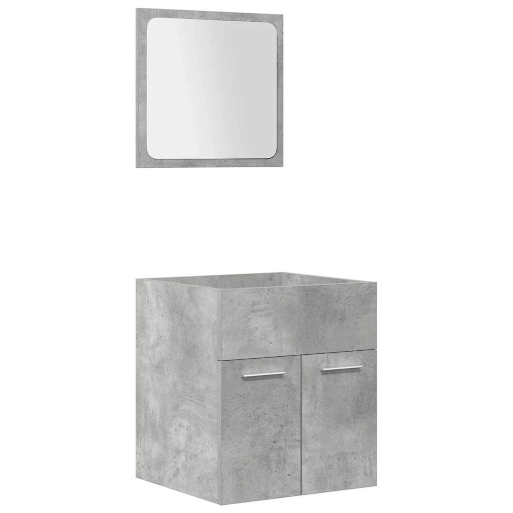 Set Mobili da Bagno 5 pz Grigio Cemento in Legno Multistrato | homemem39