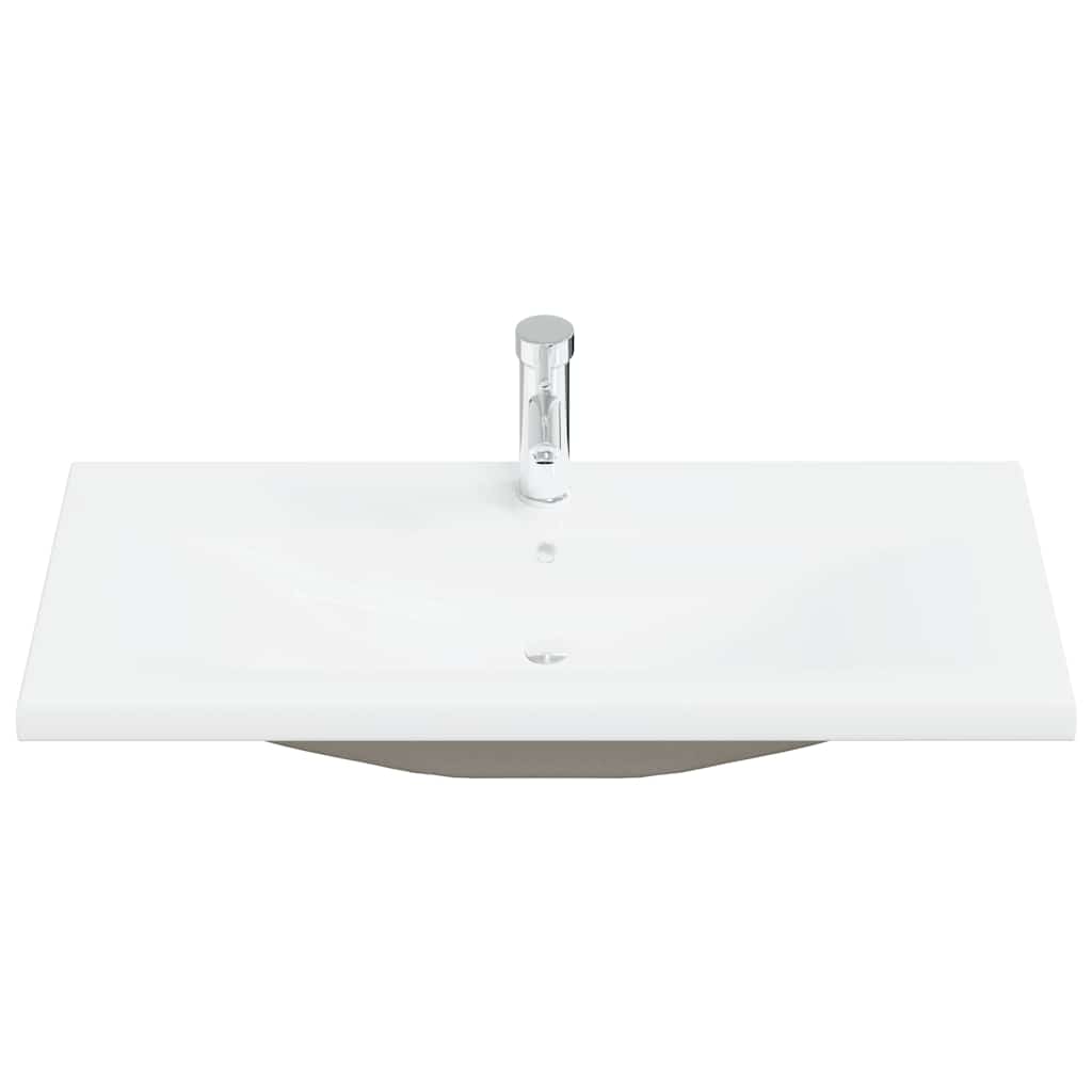 Set Mobili da Bagno 5 pz Grigio Cemento in Legno Multistrato