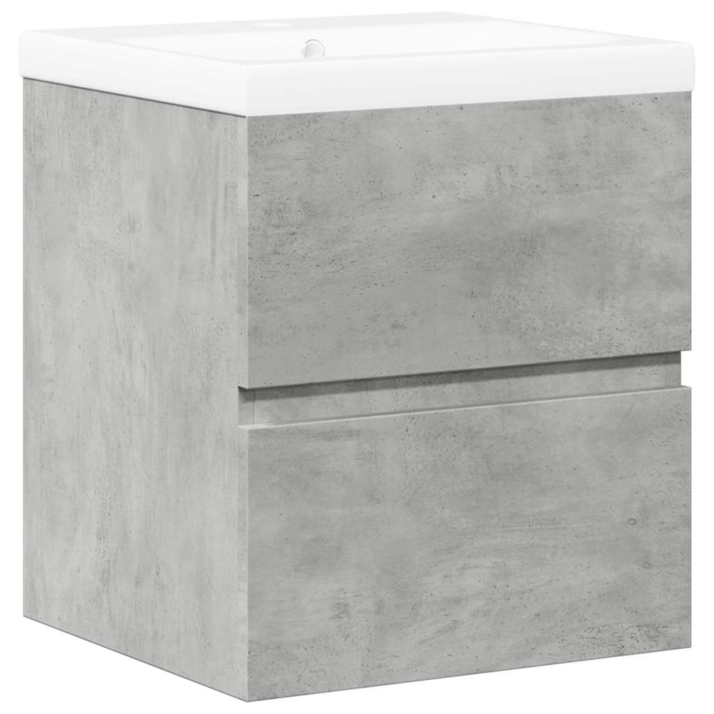 Set Mobili da Bagno 2 pz Grigio Cemento in Legno Multistrato | homemem39
