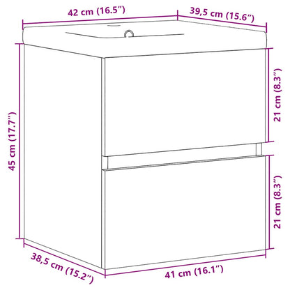 Set Mobili da Bagno 2 pz Grigio Cemento in Legno Multistrato | homemem39