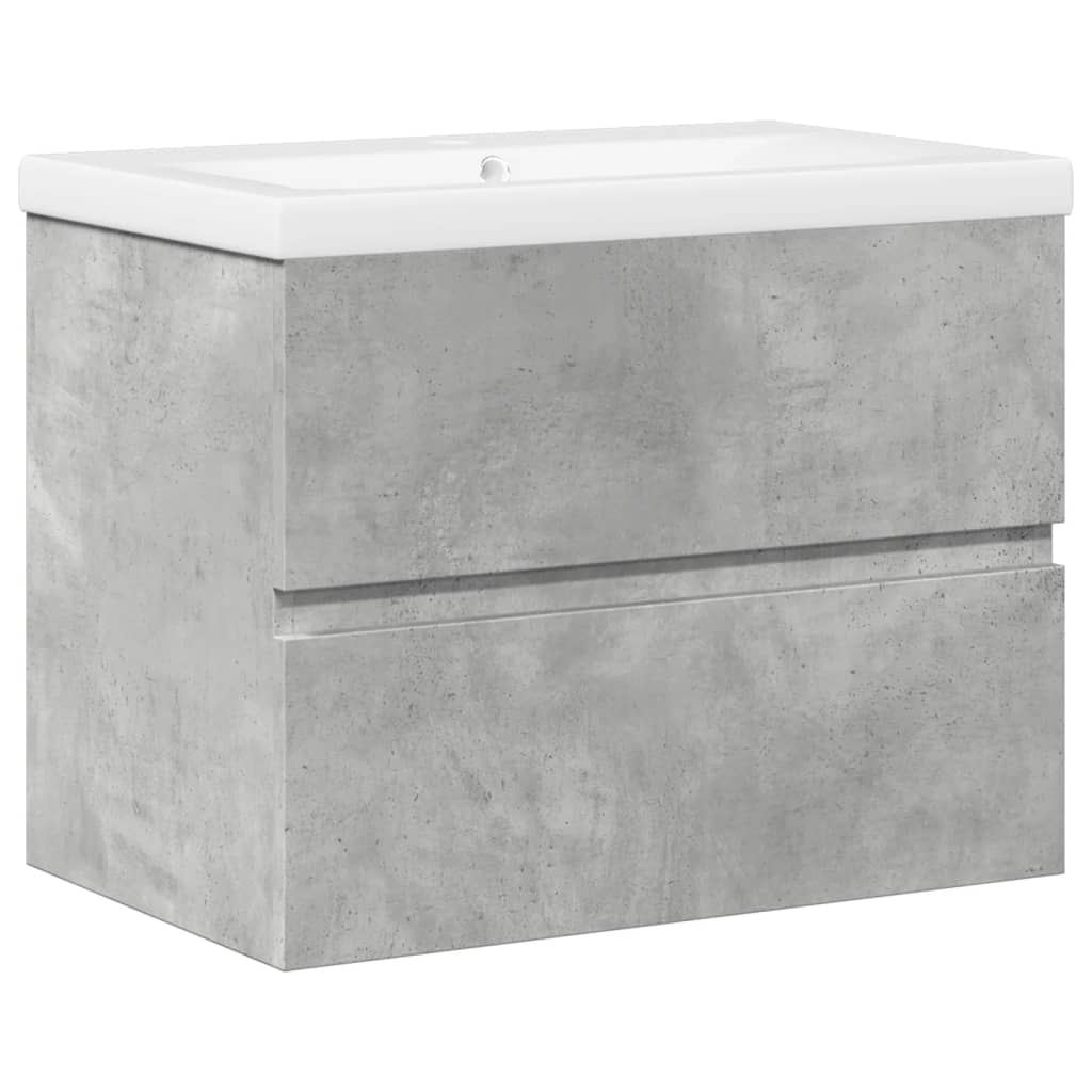 Set Mobili da Bagno 2 pz Grigio Cemento in Legno Multistrato | homemem39