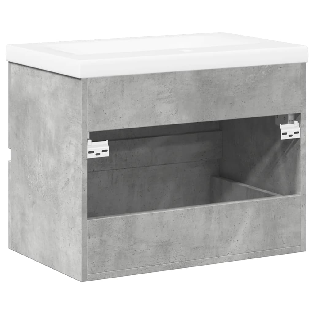 Set Mobili da Bagno 2 pz Grigio Cemento in Legno Multistrato | homemem39