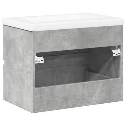 Set Mobili da Bagno 2 pz Grigio Cemento in Legno Multistrato | homemem39