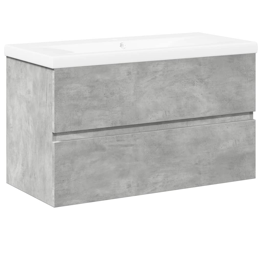 Set Mobili da Bagno 2 pz Grigio Cemento in Legno Multistrato | homemem39