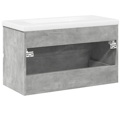 Set Mobili da Bagno 2 pz Grigio Cemento in Legno Multistrato | homemem39