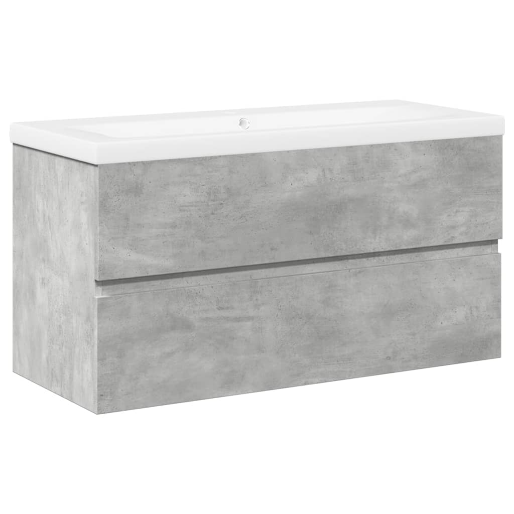 Set Mobili da Bagno 2 pz Grigio Cemento in Legno Multistrato | homemem39