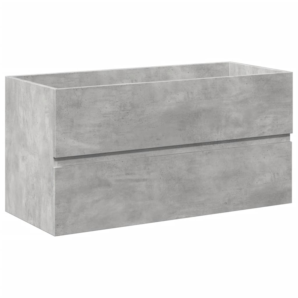 Set Mobili da Bagno 2 pz Grigio Cemento in Legno Multistrato | homemem39