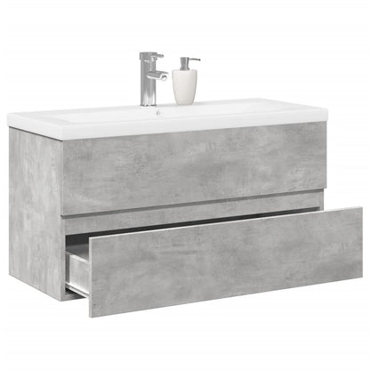Set Mobili da Bagno 2 pz Grigio Cemento in Legno Multistrato | homemem39
