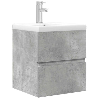 Set Mobili da Bagno 2 pz Grigio Cemento in Legno Multistrato | homemem39