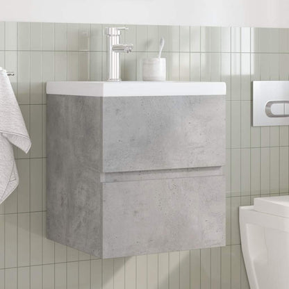 Set Mobili da Bagno 2 pz Grigio Cemento in Legno Multistrato | homemem39
