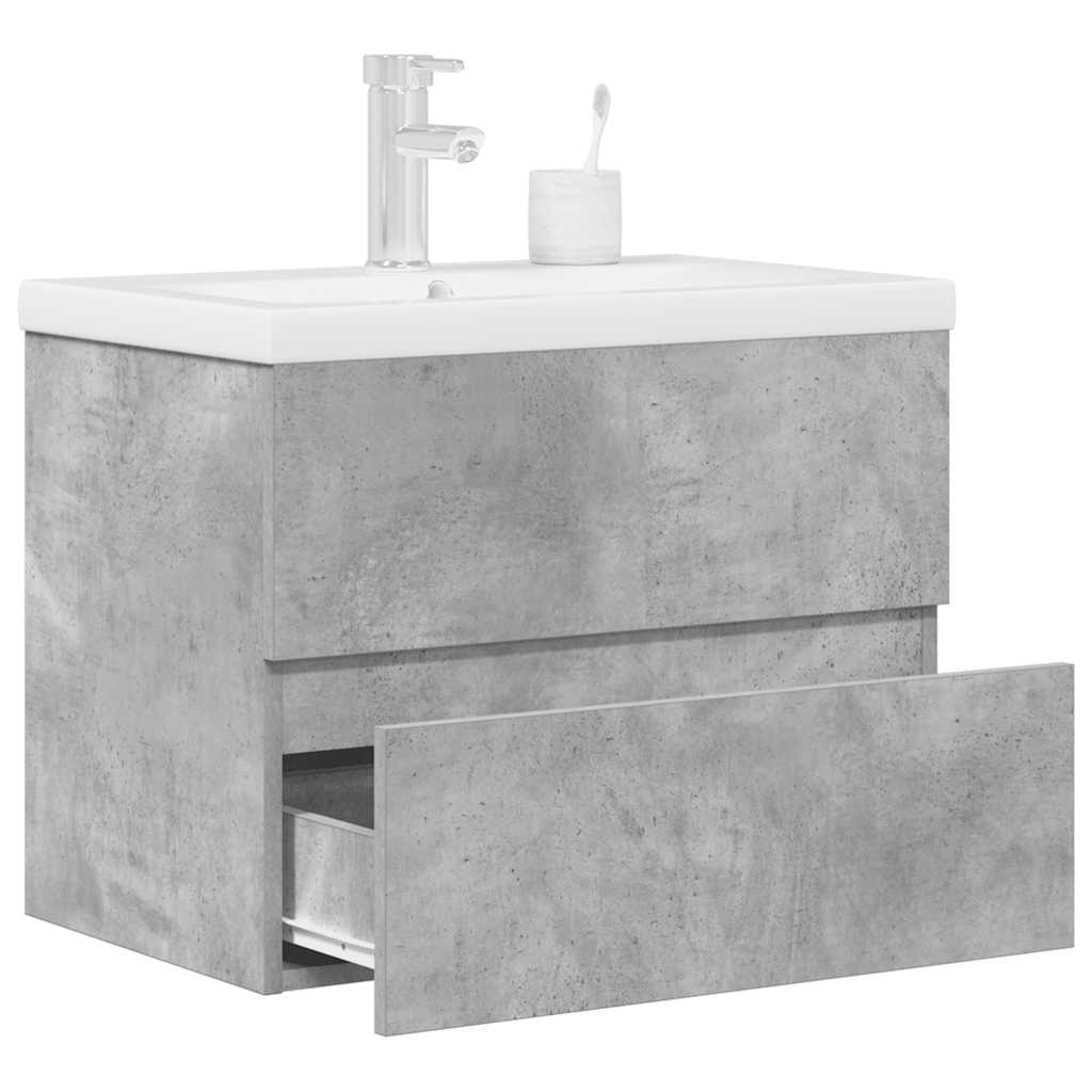 Set Mobili da Bagno 2 pz Grigio Cemento in Legno Multistrato | homemem39