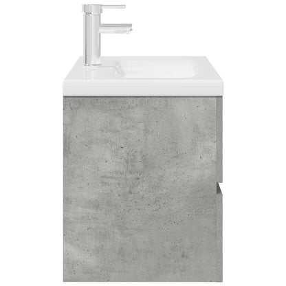 Set Mobili da Bagno 2 pz Grigio Cemento in Legno Multistrato | homemem39