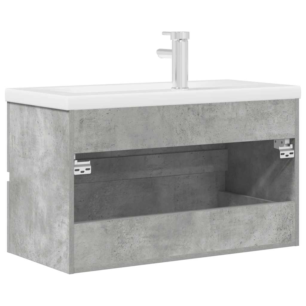 Set Mobili da Bagno 2 pz Grigio Cemento in Legno Multistrato | homemem39