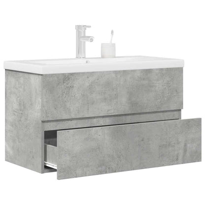 Set Mobili da Bagno 2 pz Grigio Cemento in Legno Multistrato | homemem39