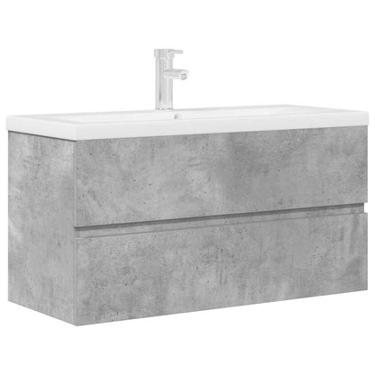 Set Mobili da Bagno 2 pz Grigio Cemento in Legno Multistrato | homemem39