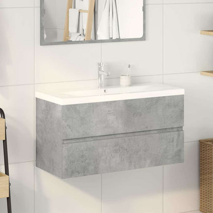 Set Mobili da Bagno 2 pz Grigio Cemento in Legno Multistrato | homemem39